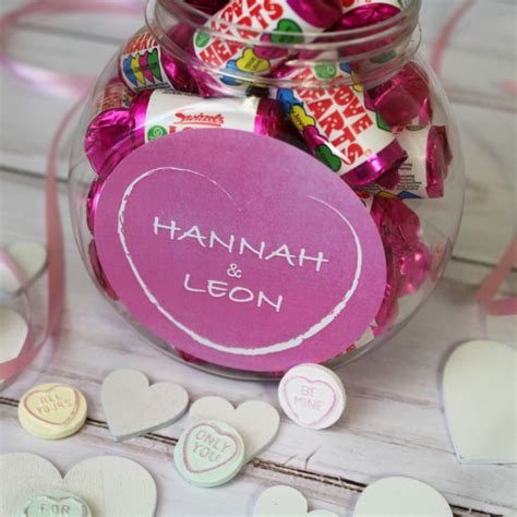 Personalised Love Hearts Mini Jar The T Experience