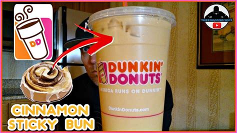 Dunkin Donuts® Cinnamon Sticky Bun Iced Coffee Review 🍩☕ Youtube