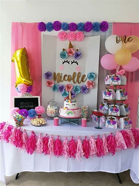 Girl Bday Party Bday Girl Unicorn Birthday Parties 1st Birthday