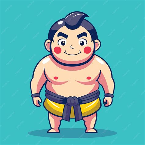 Premium Vector Cartoon Vector Of Cute Sumo Wrestler Pushing Opponent