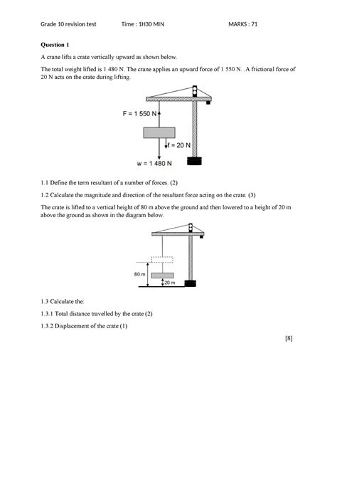 Grade Quuestion Question A Crane Lifts A Crate Vertically