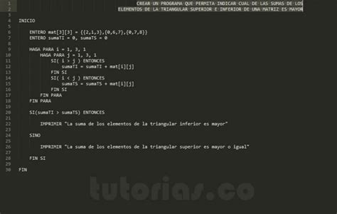 Arreglos Pseudocodigo Suma Mayor Entre Triangulares De Matriz
