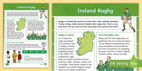 Ireland Rugby Fact File Hecho Por Educadores Twinkl