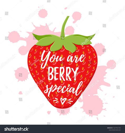 You Berry Special Love Pun Strawberry Stock Illustration 1327761734