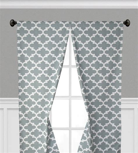 Quatrefoil Curtains Lattice Trellis Window Treatments Navy Etsy