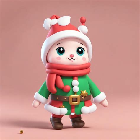 Premium AI Image | Rudolph cartoon character in a Santa costume