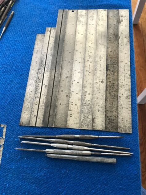 Lot Vintage Machinist Tools Rulers Lufkin B S Starrett Rules