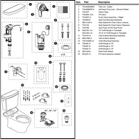 Schematic Diagram On Attaching A Toto Toilet Tank Replacement Anatomy