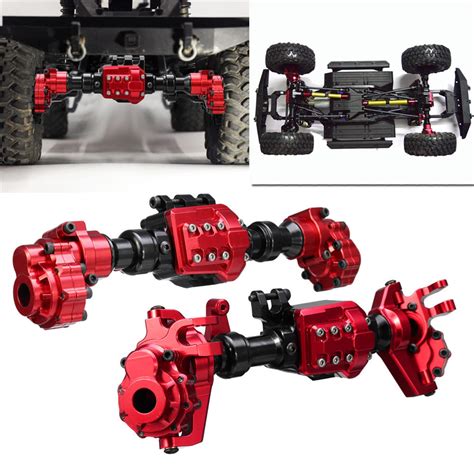 2pcs Cnc Machined Aluminum Front Rear Portal Axle Housing Red Color For Traxxas Trx 4 Crawler