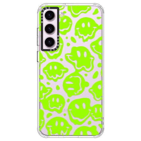 Distorted Green Smiles Face Phone Case Samsung Galaxy S23 Plus Case Mosnovo