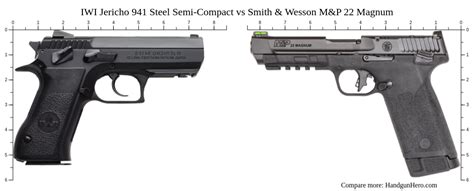 IWI Jericho 941 Steel Semi Compact Vs Smith Wesson M P 22 Magnum Size