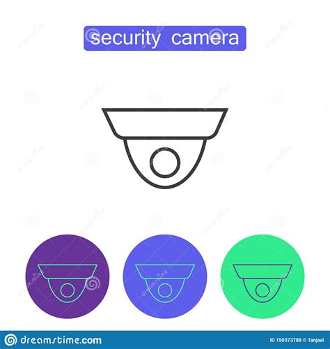 Sistema De Los Iconos Del Esquema De La C Mara De Seguridad Ilustraci N