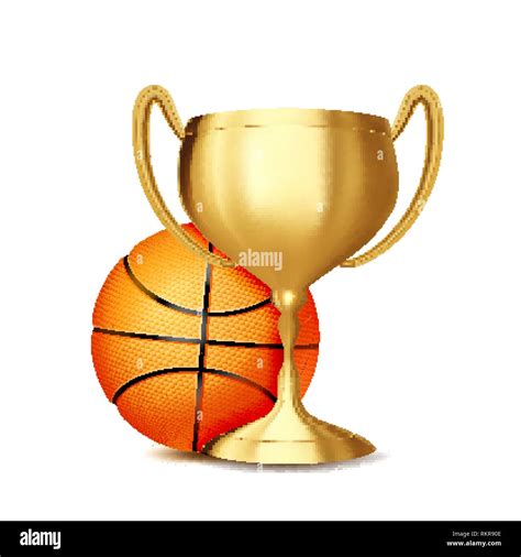 Basketball Award Vector Basketball Ball Golden Cup Sports Game Event