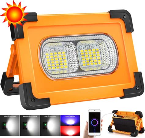 W Rechargeable Led Solar Work Light Portable Cob Flood Light Magnet