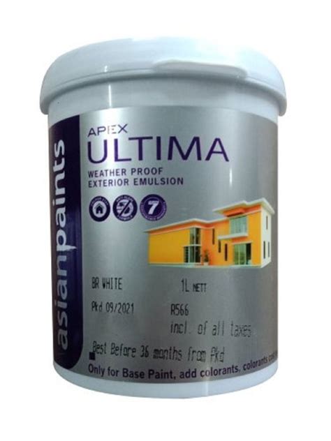 Asian Apex Ultima Weather Proof Emulsion Paint 1 Ltr At Rs 460 Bucket