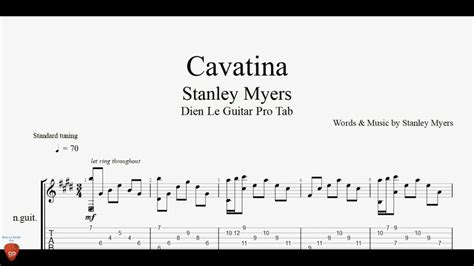 Cavatina Guitar Tutorial Tab Youtube