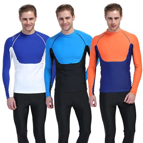 Sbart Upf Mens Rash Guard Swim Shirts Swimwear Top With Long Sleeve