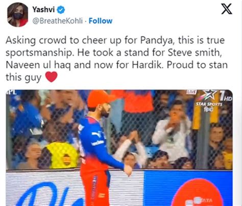 Ipl 2024 Kohli Asks Wankhede Crowd To Stop Booing Hardik Rediff Cricket