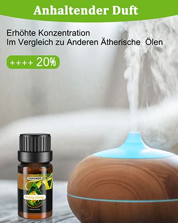 COPOWER Ätherische Öle Set 7 x10mL Aroma Diffuser Öle Duftöl für