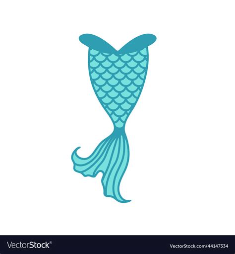 Underwater Mermaid Tail Silhouette Cute Party Vector Image