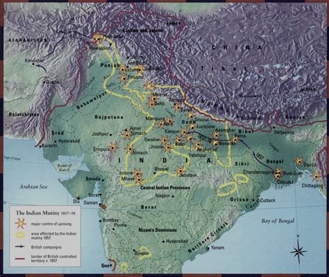 Indian Mutiny 1857 Map