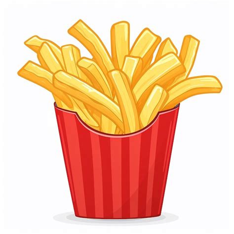 A Red Container Of French Fries With A Picture Of A Cup Of French Fries