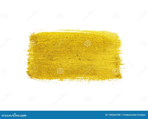 Trazo De Pincel Dorado Aislado En Fondo Blanco Stock De Ilustraci N