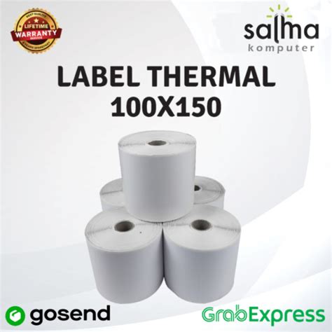 LABEL BARCODE 100 X 150 MM KERTAS STICKER DIRECT THERMAL 100 X150 MM