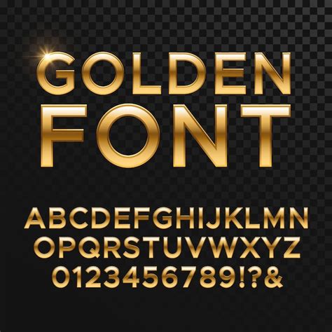 Fuente De Vector De Oro Brillante O Alfabeto De Oro Tipograf A De