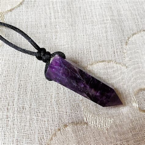 Mens Crystal Necklace For Men Women Amethyst Rose Quartz Point Etsy