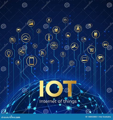 Iot Concept Internet Of Things Global Network Connection Monitoring