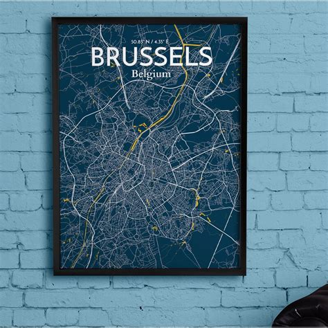 Wrought Studio Brussels City Map Graphic Art Print Poster In Amuse