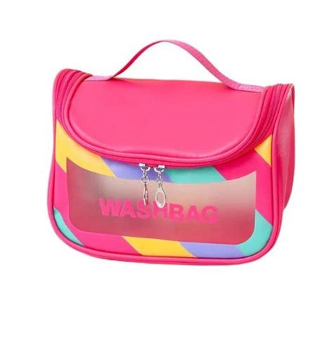 Bolsa nécessaire washbag transparente impermeável alça Filó Modas