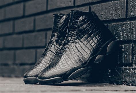 Jordan Horizon Premium Croc Black Leather Sneaker Bar Detroit