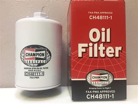 Champion Aircraft Oil Filter Pn Ch48111 1 W Faa Pma 8130 Certifica