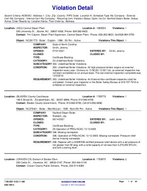 Fillable Online Fillable Online Violation Detail Fax Email Print