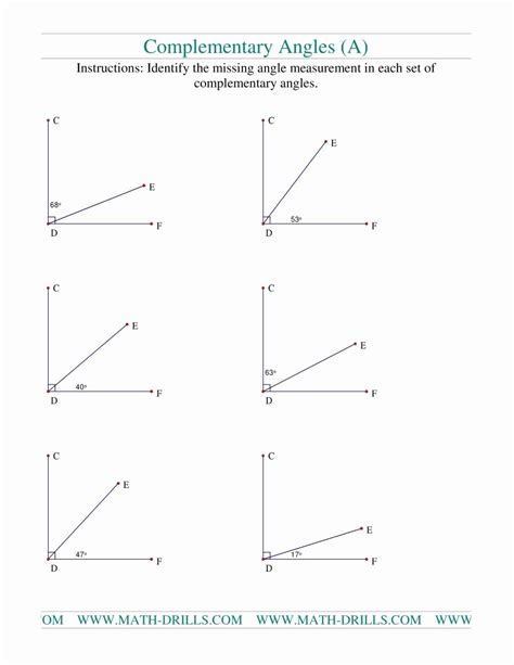 Special Pairs Of Angles Worksheet