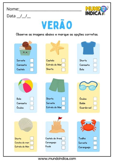 Coisas De Verão Com A Letra T - 15 Atividades de Verão para Educação Infantil para Imprimir