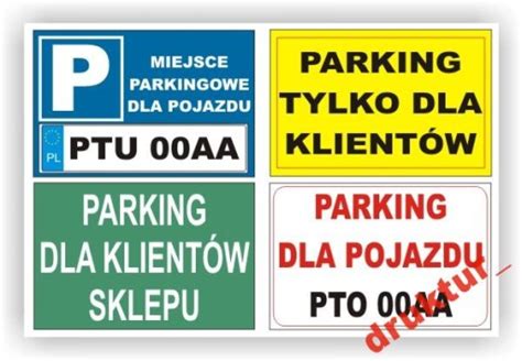 Miejsce Parkingowe TABLICA Parking Dla Numer Auta Tablica Informacyjna