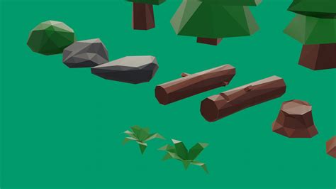 3d Lowpoly Nature Assets Pack Model Turbosquid 1942573