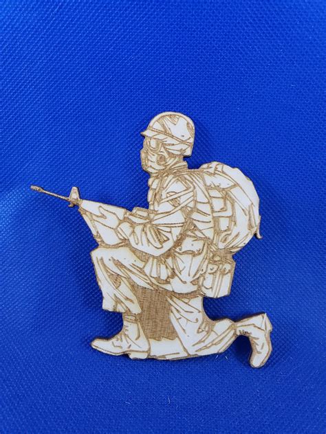 Kneeling Soldier Laser Cut Natural Wooden Blanks Bnr Laser Designs