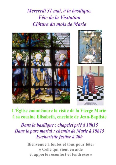 Fête de la Visitation Mercredi 31 Mai Notre Dame de Basse Wavre