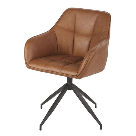 Fauteuil Pivotant En Textile Enduit Marron Maisons Du Monde