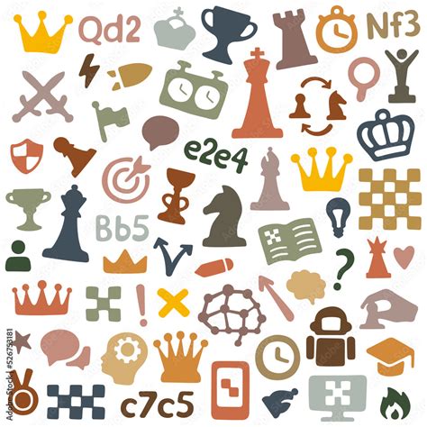 Chess Doodles Colourful Hand Drawn Background Collection Of Chess