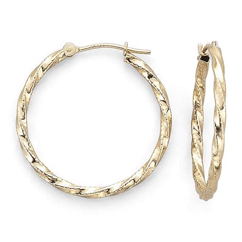 14k Gold Twisted Hoop Earrings Jcpenney