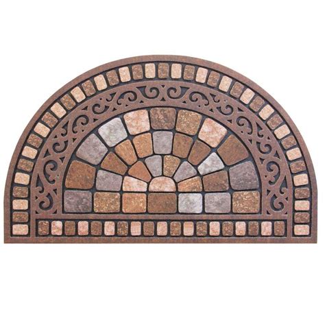 Trafficmaster Half Round Stone 18 In X 30 In Door Mat 60 730 0498