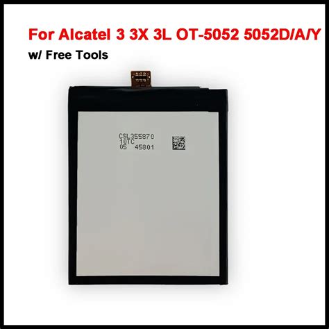 3000mAh TLp029D1 Mobile Phone Battery For Alcatel 3 3X 3L 2018 OT 5052