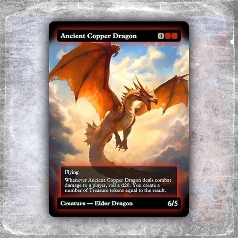 Mtg Ancient Copper Dragon Proxy Etsy