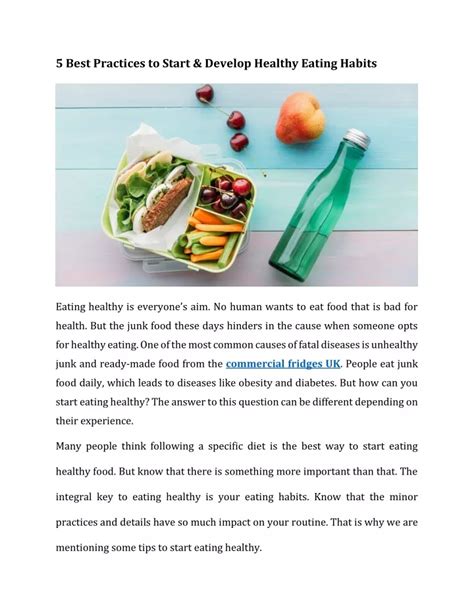 Ppt 5 Best Practices To Start And Develop Healthy Eating Habits