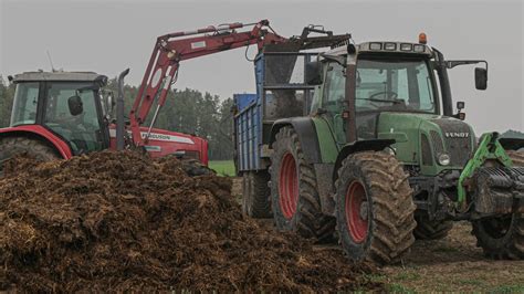 Jesienne Rozrzucanie Obornika Massey Ferguson Fendt Fortschritt